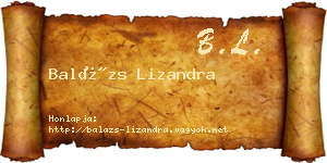 Balázs Lizandra névjegykártya