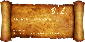 Balázs Lizandra névjegykártya